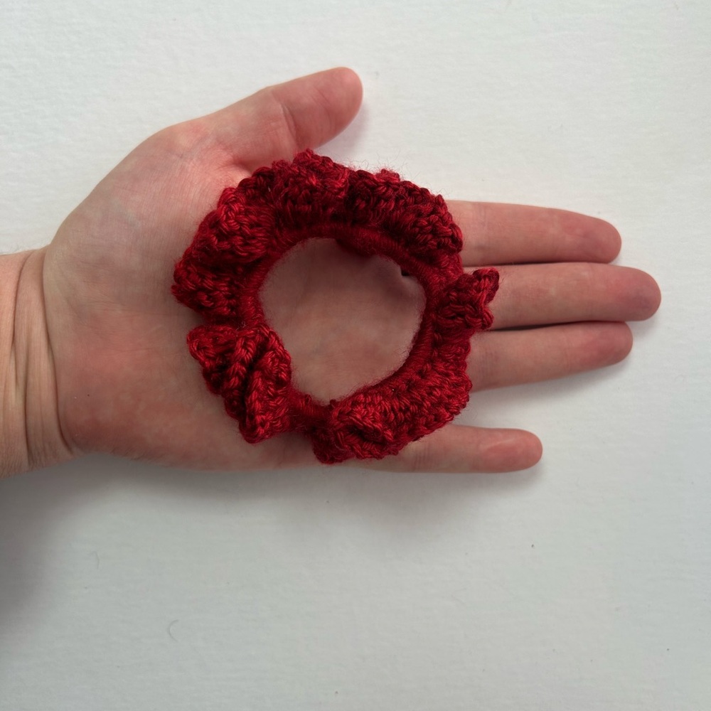 Red Crochet Hair Scrunchie